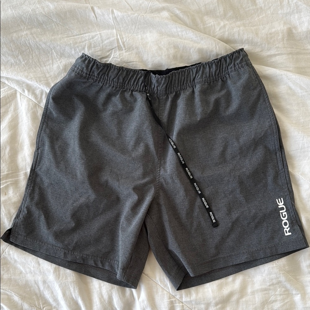 Rogue Gray Athletic Shorts Elastic Waistband Lightweight